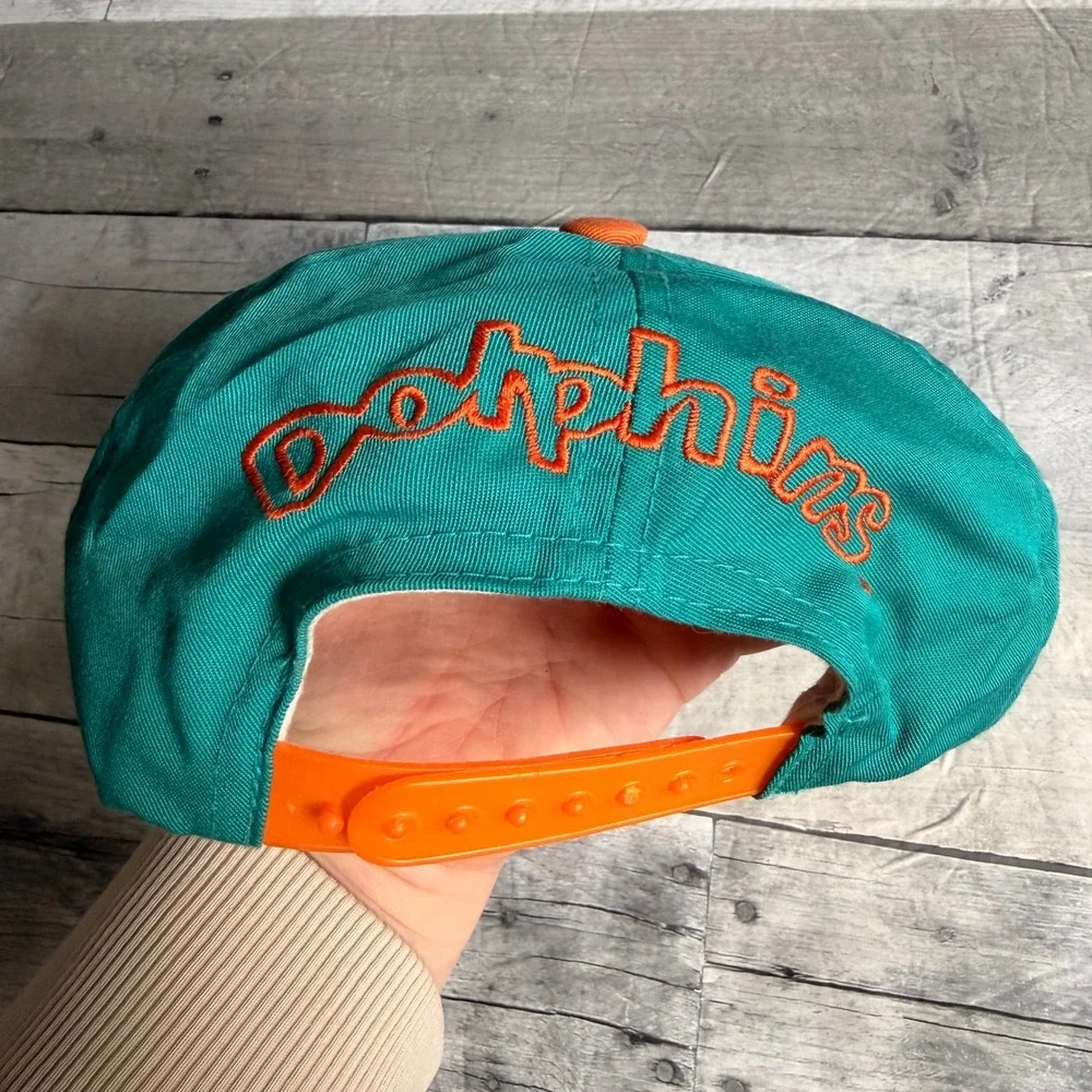 Vintage Miami Dolphins Hat Mighty-Mac Toddler Snapback Teal Orange NFL Football